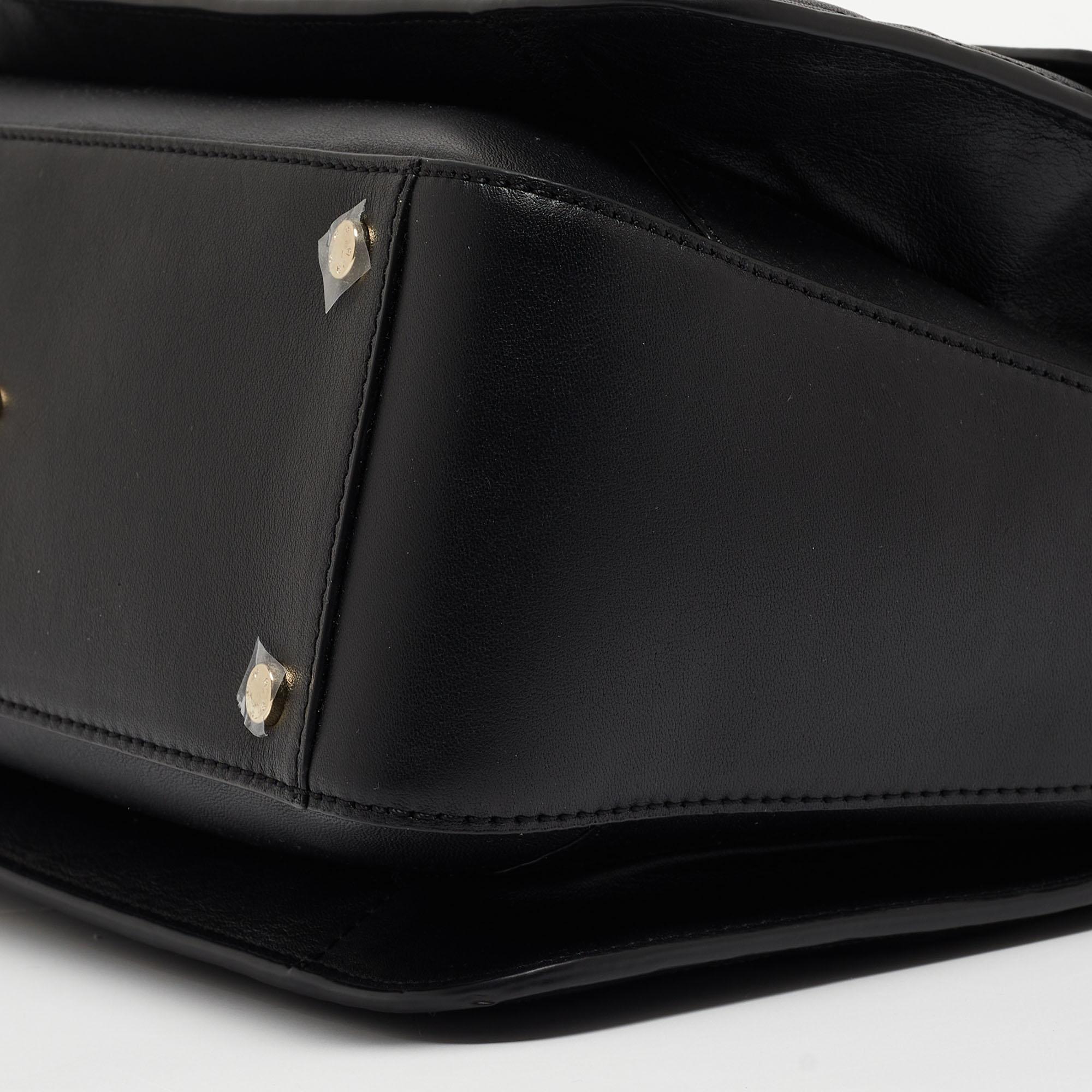 Aigner Black Signature Leather Genoveva Top Handle Bag 5