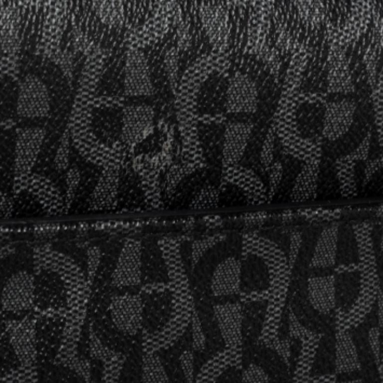 Aigner Black Signature PVC and Leather Messenger Bag 4