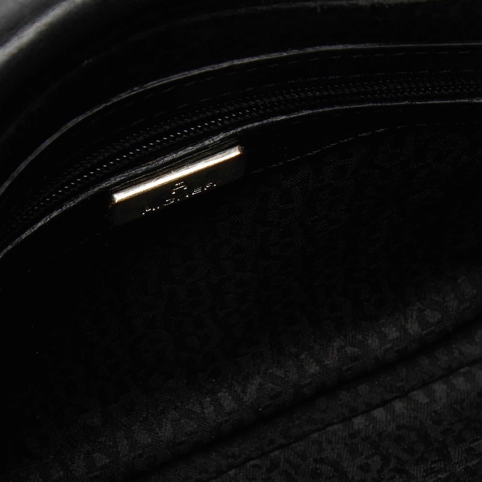 Aigner - Sac à bandoulière Cavallina en cuir texturé noir en vente 2