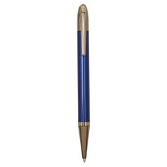 Aigner Blauer Lack Gunmetal Tone Kugelschreiber mit Kugelschreiber