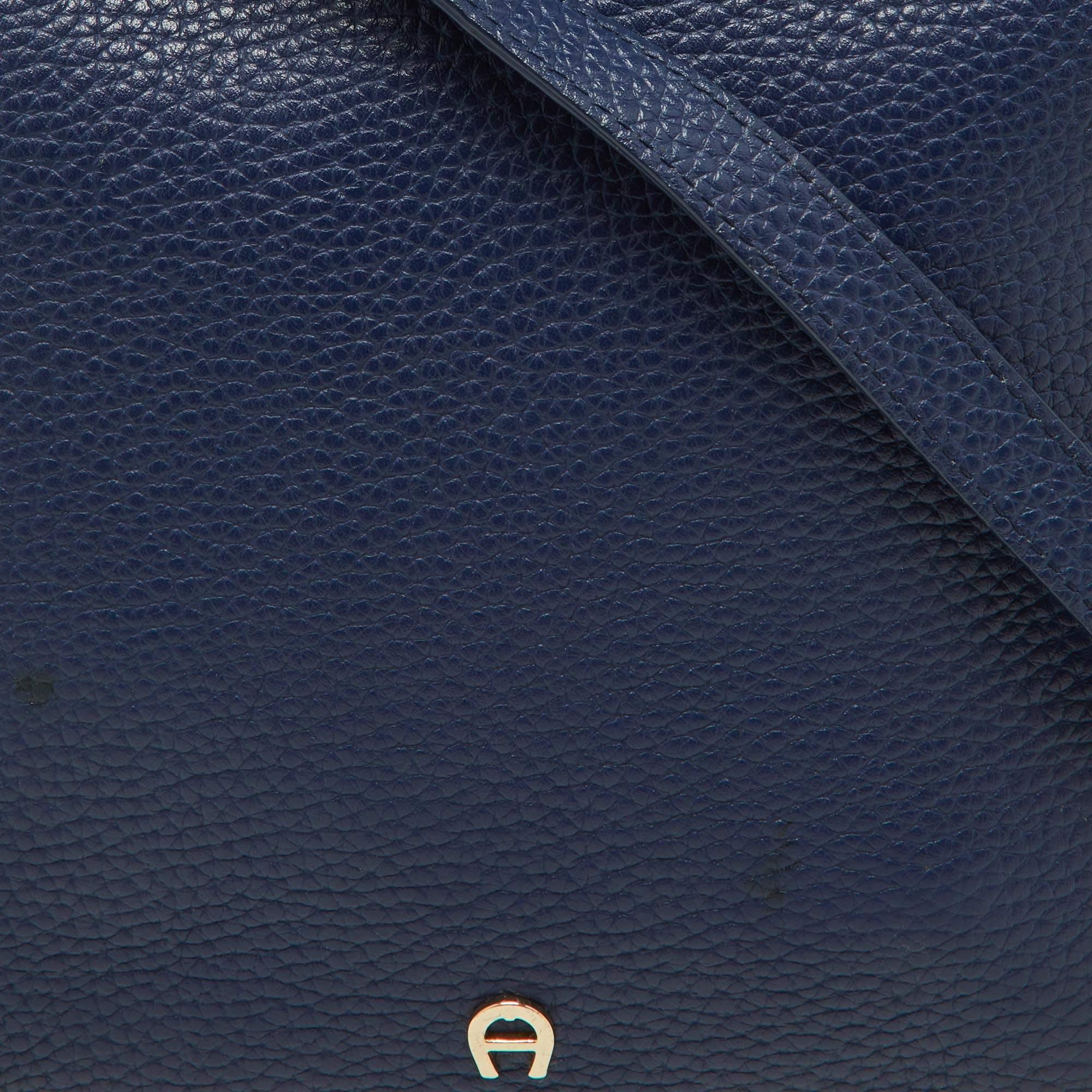 Women's Aigner Blue Leather Crossbody Bag