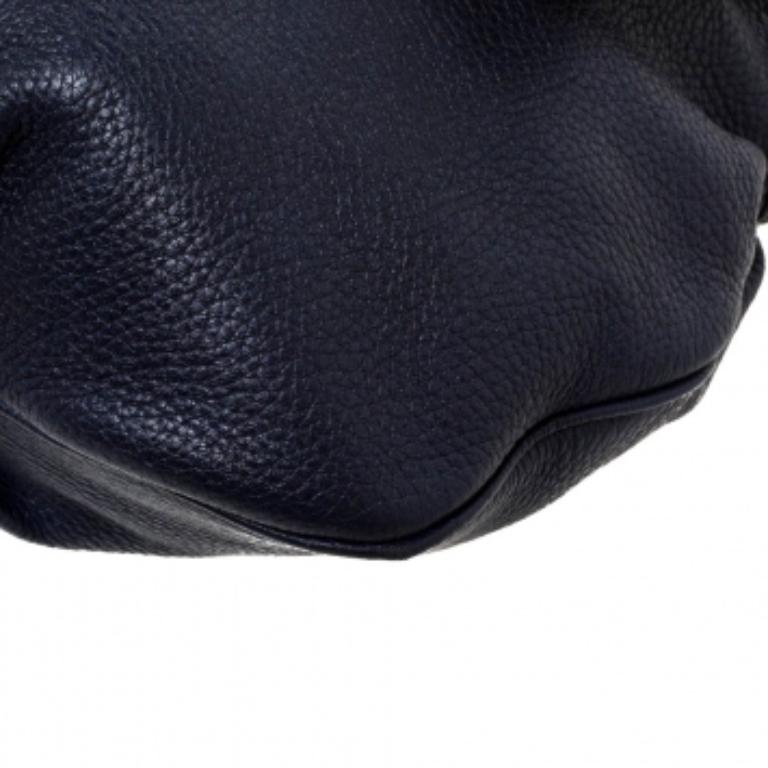 Aigner Blue Leather Flap Hobo For Sale 1