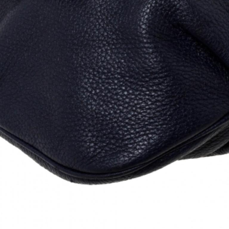 Aigner Blue Leather Flap Hobo For Sale 2