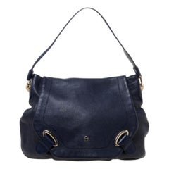 Aigner: borsa con patta in pelle blu