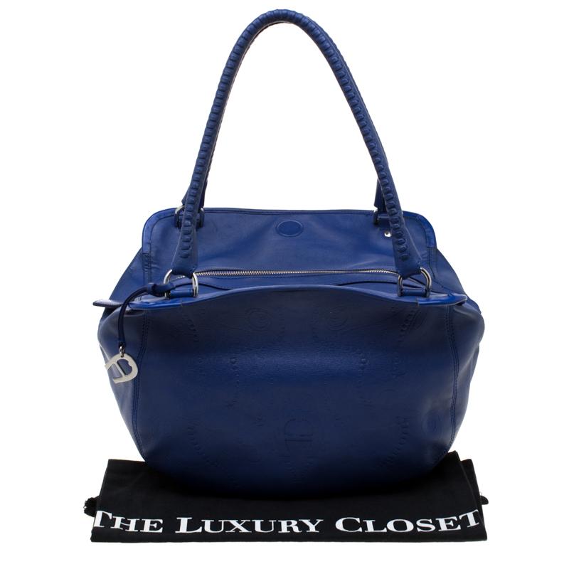 Aigner Blue Violet Leather Satchel 6