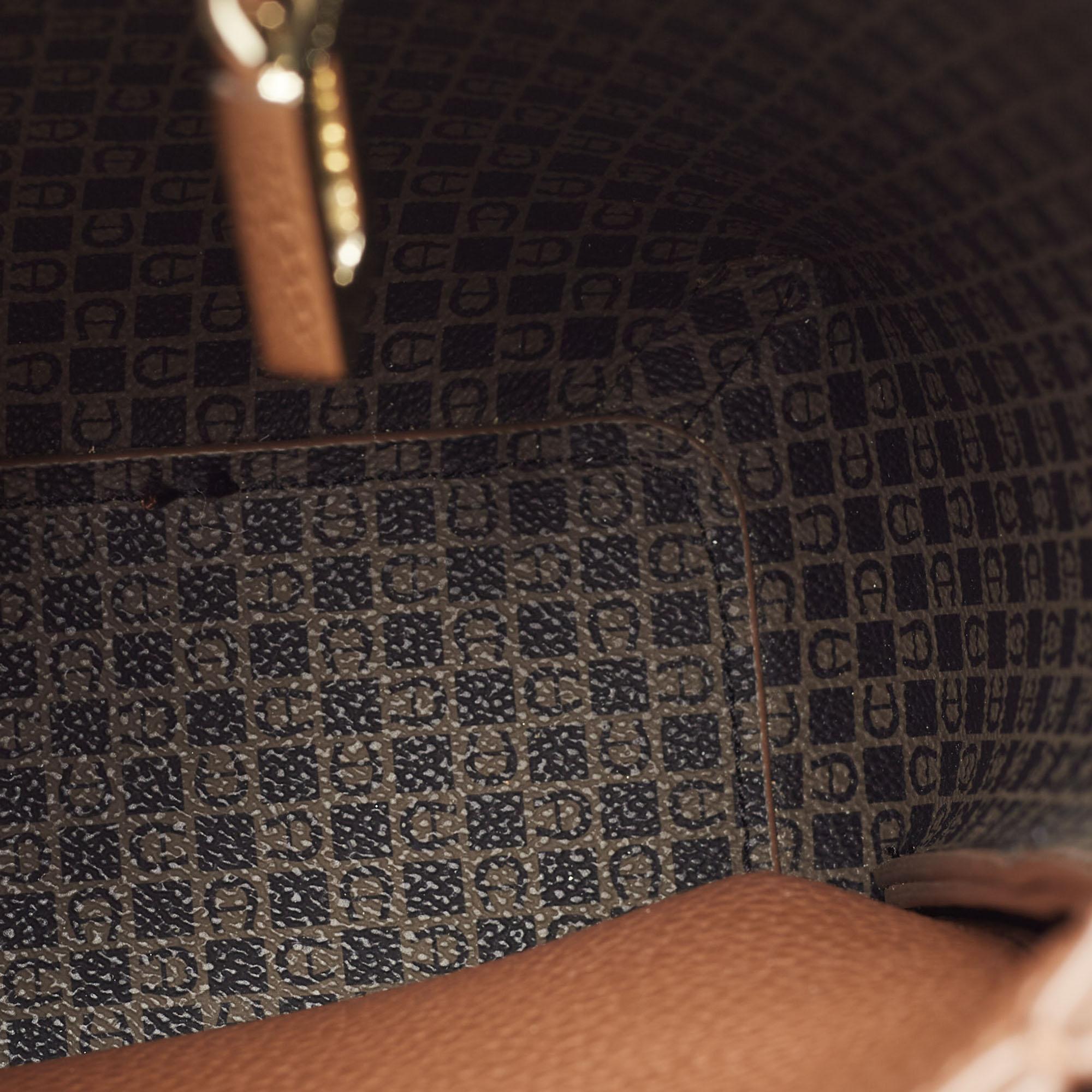 Aigner Brown Leather Leonie Bucket Bag 6