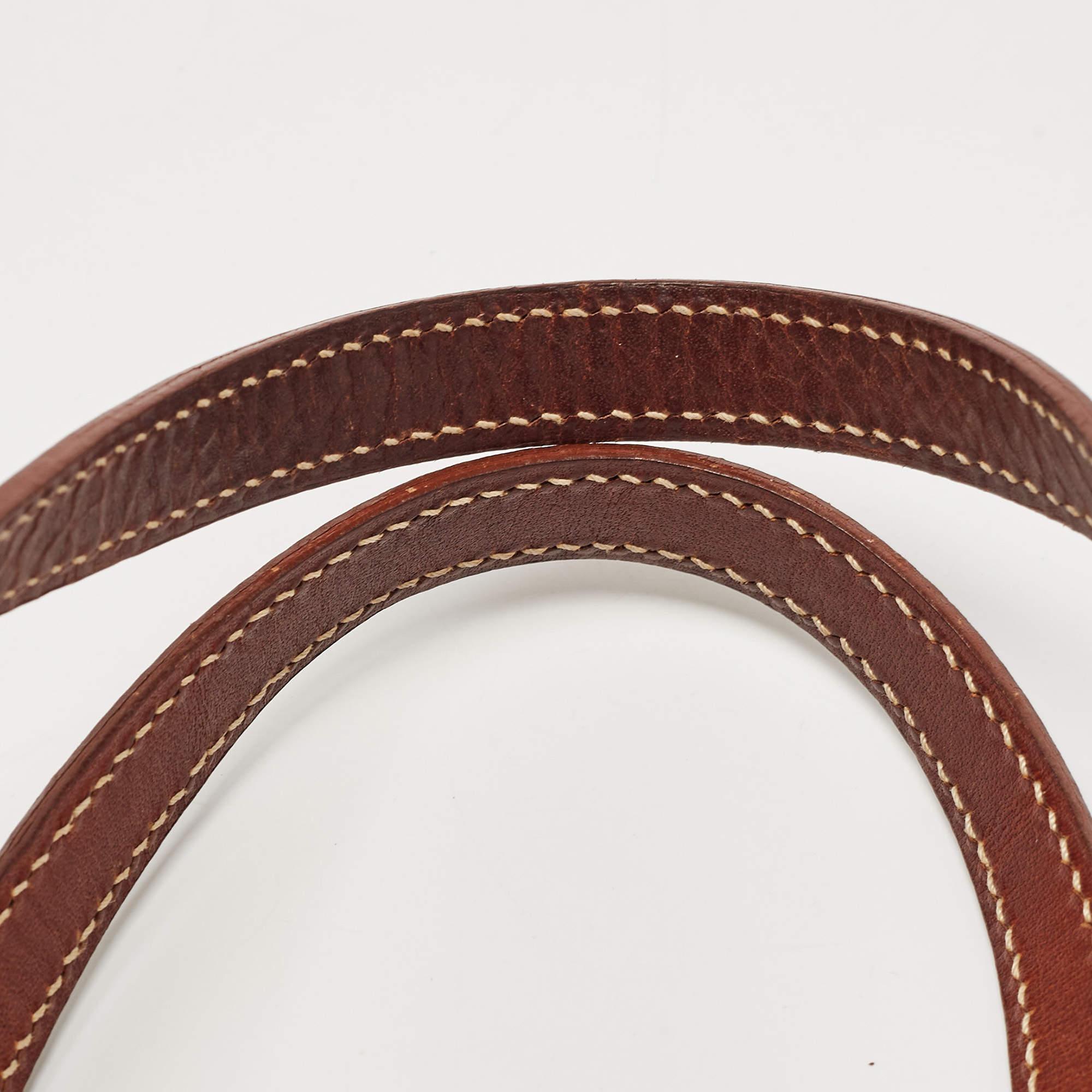Aigner Brown Leather Logo Flap Hobo 3