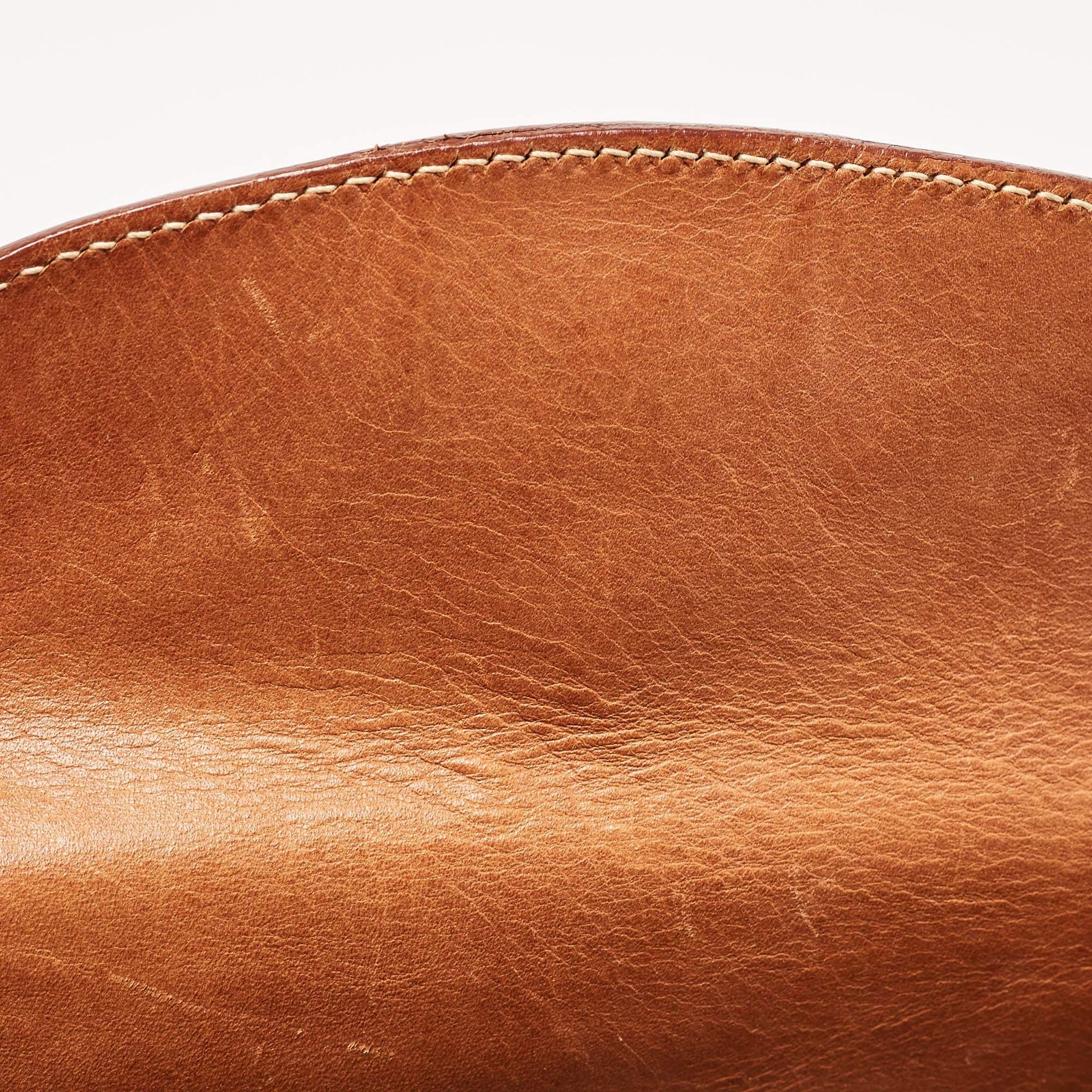 Aigner Brown Leather Logo Flap Hobo 4