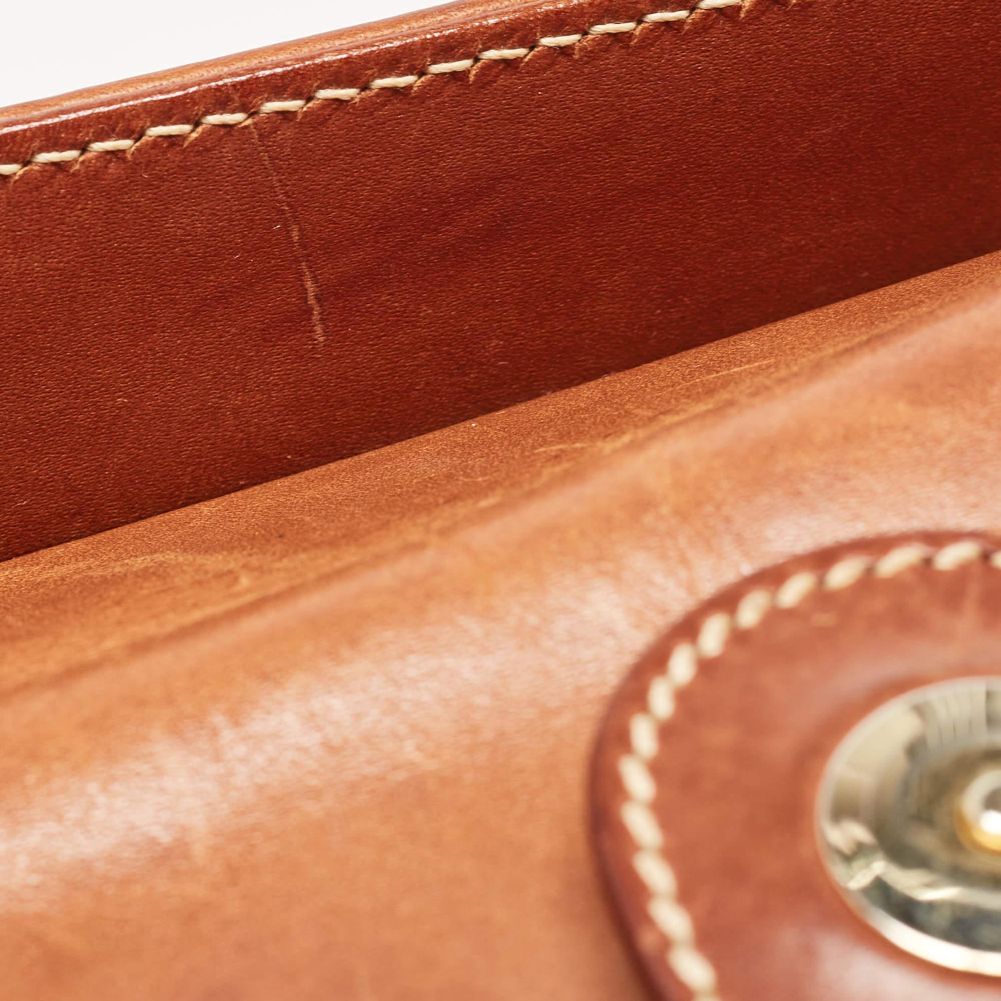 Aigner Brown Leather Logo Flap Hobo 5