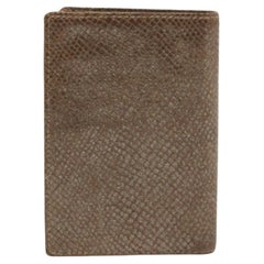 Aigner Brown Shimmer Snakeskin Embossed Leather Bifold Wallet
