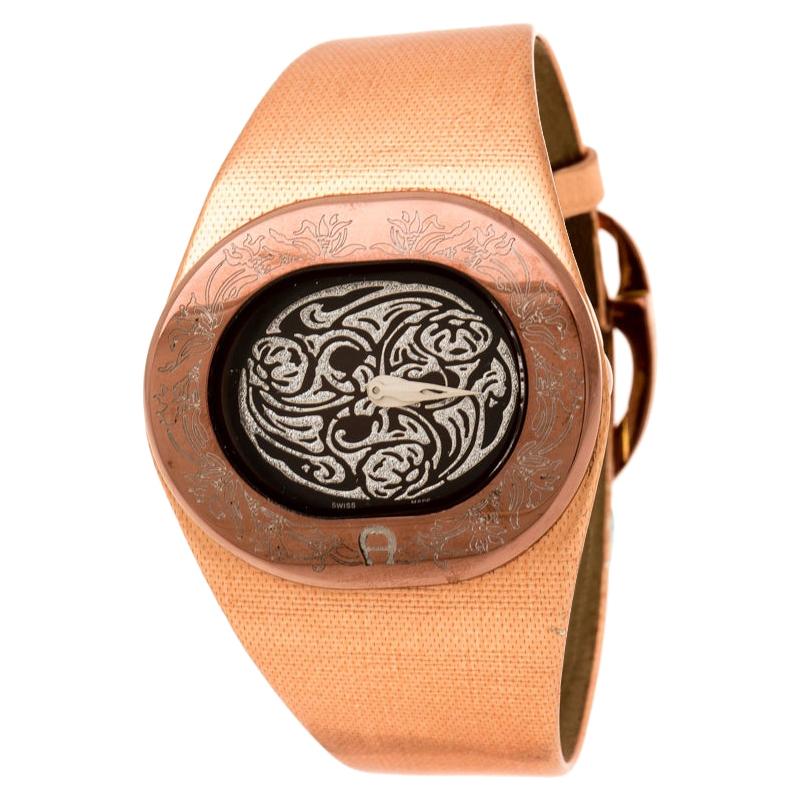 Aigner Brown Silver Bronze Tone Ravello Due A21000 Women's Wristwatch 43 mm