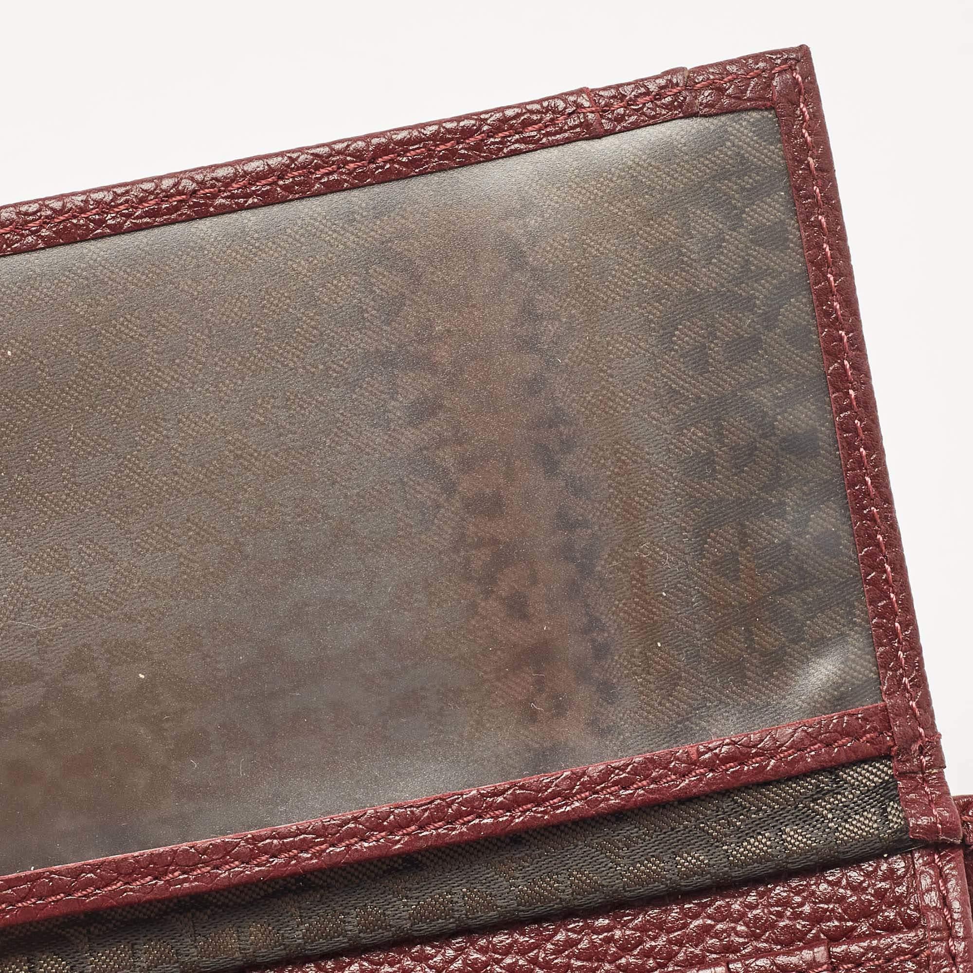 Aigner Burgundy Embossed Leather Genoveva Trifold Compact Wallet For Sale 4