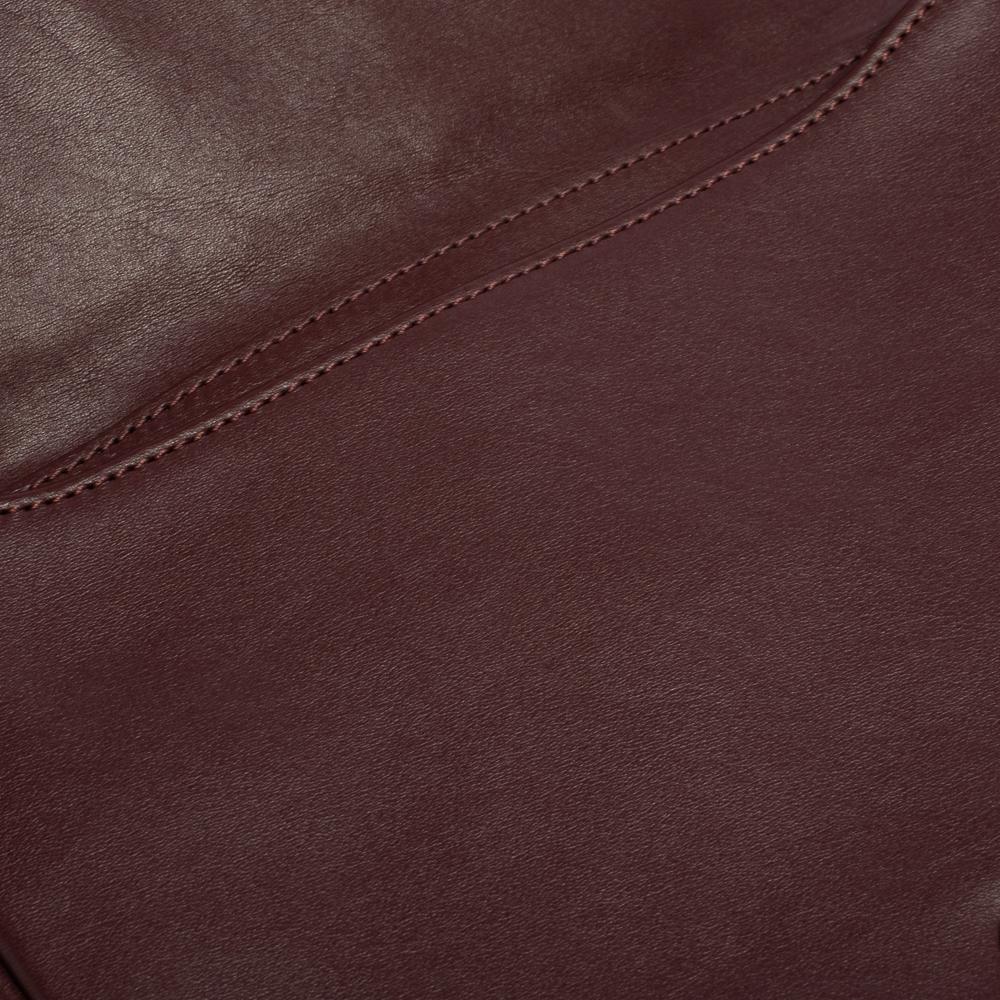 Aigner Burgundy Logo Embossed Leather Flap Crossbody Bag 2