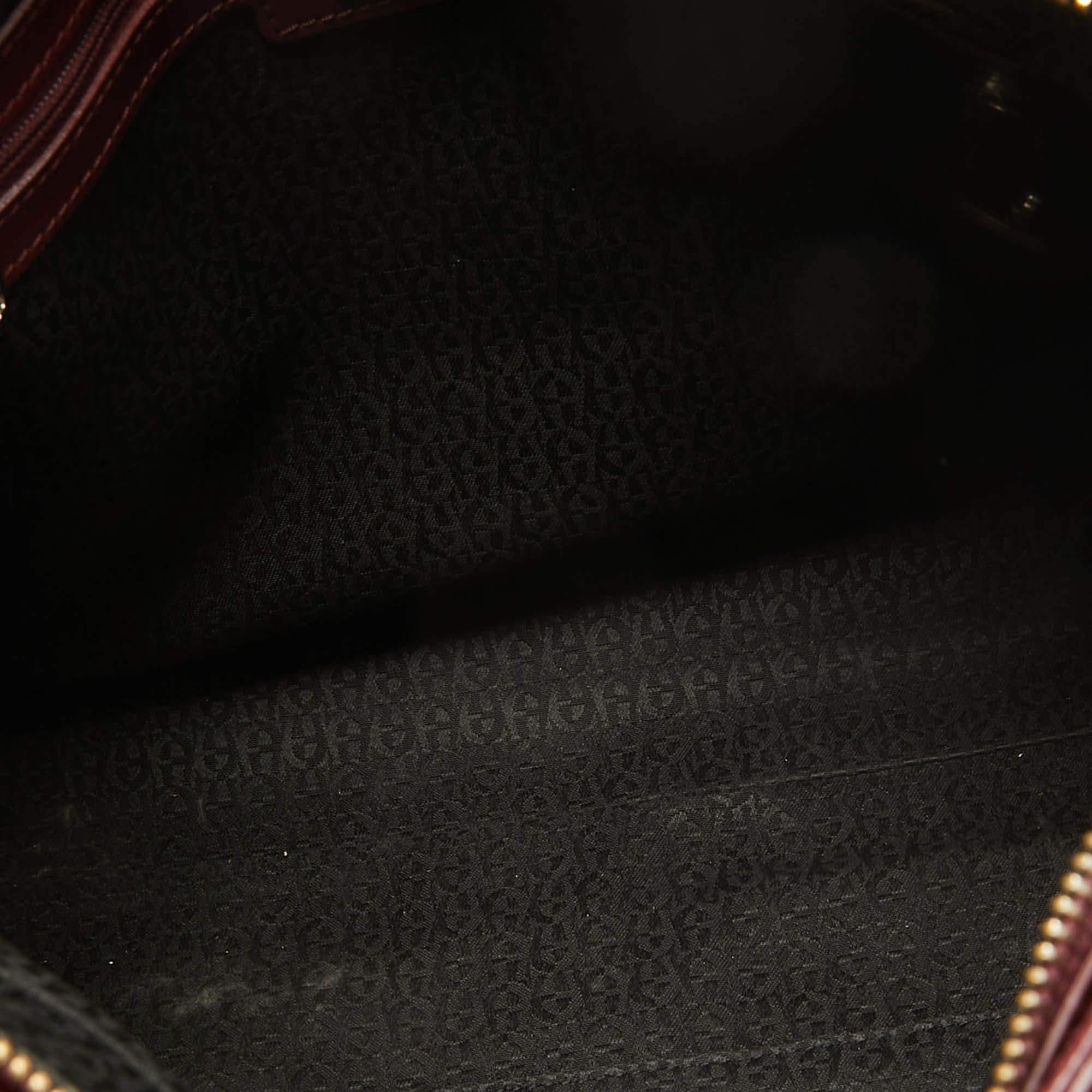 Aigner Burgundy/Red Leather Charm Tote For Sale 3
