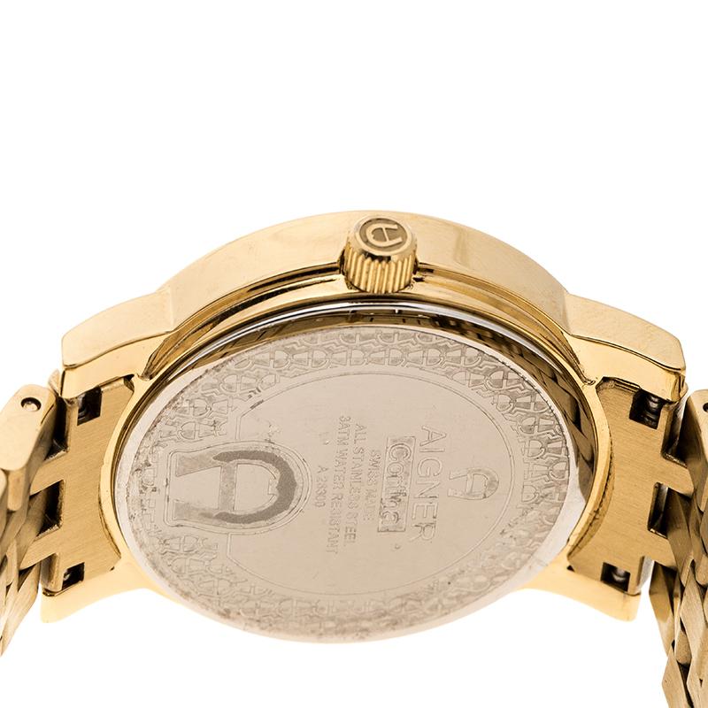 Aigner Champagne Gold Plated Stainless Steel A26337 Women's Wristwatch 36MM 1