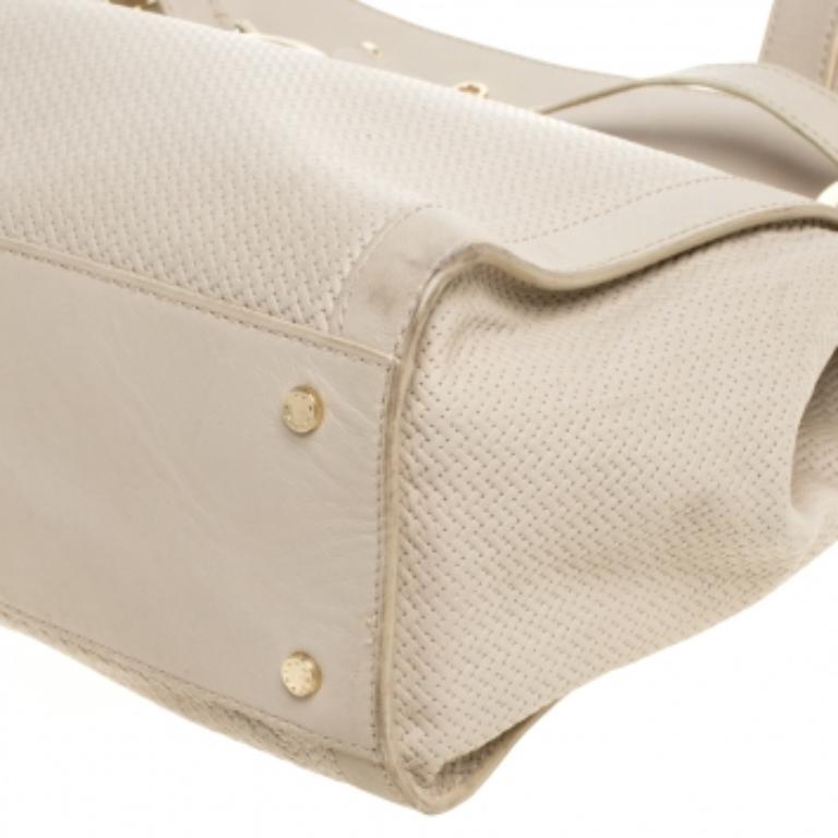 Aigner Cream Leather Cavallina Tote For Sale 2