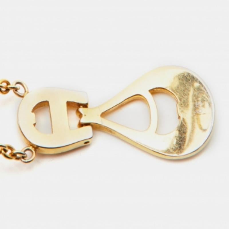 Aigner Kristall-Emaille-Goldton-Anhänger-Halskette Damen im Angebot