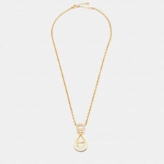 Aigner - Collier à pendentifs en cristal et émail doré