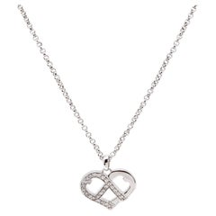 Aigner Crystal Silver Tone Necklace