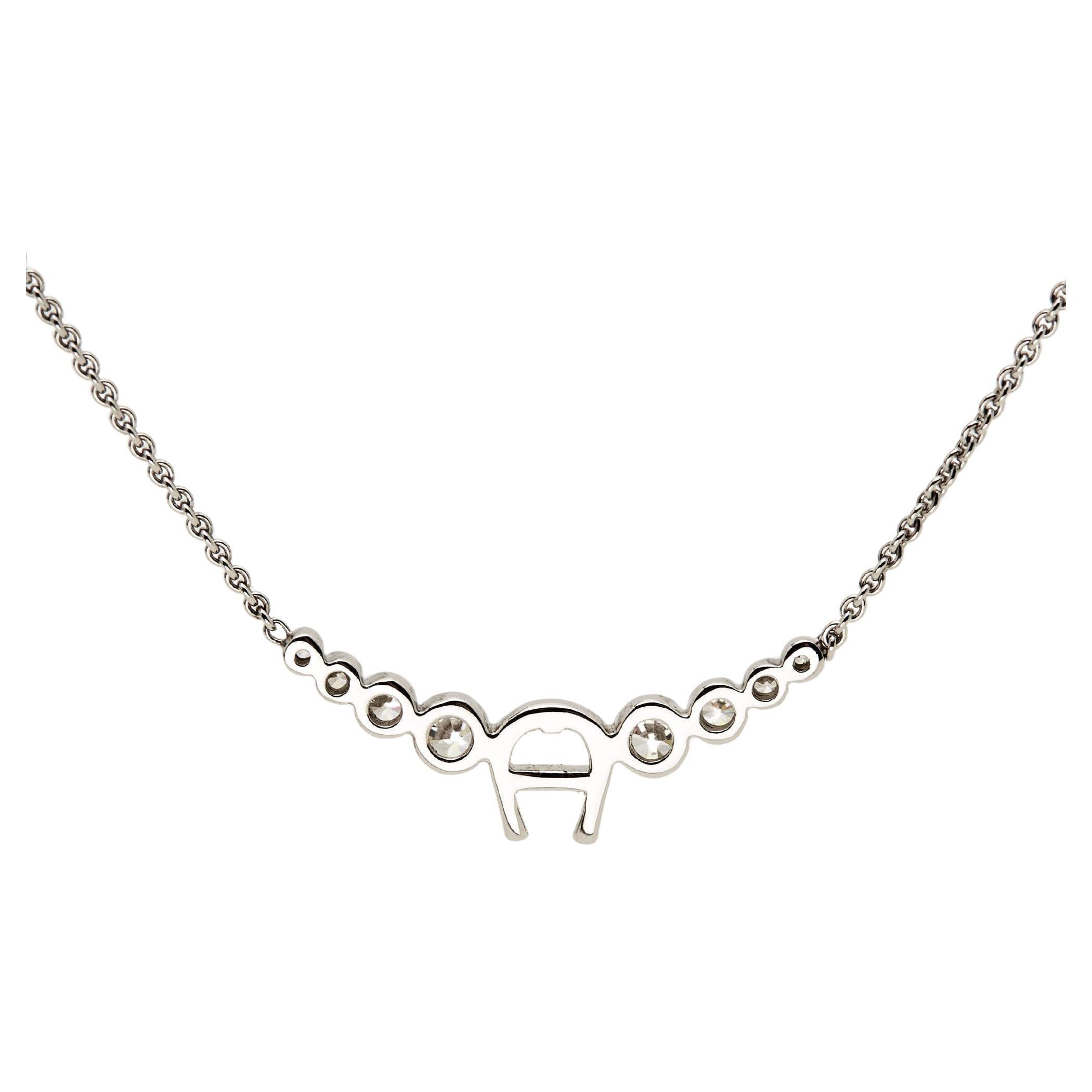 Aigner Crystal Sterling Silver Necklace Set