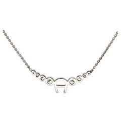 Used Aigner Crystal Sterling Silver Necklace Set