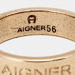 Aigner Kristalle Gold-Ton Band Ring Größe 56