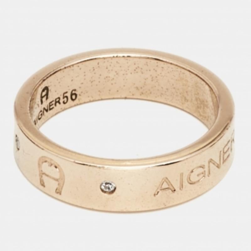 Aigner Anello con cristalli in oro misura 56 In condizioni ottime in vendita a Dubai, Al Qouz 2