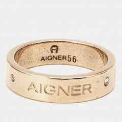 Aigner Anello con cristalli in oro misura 56