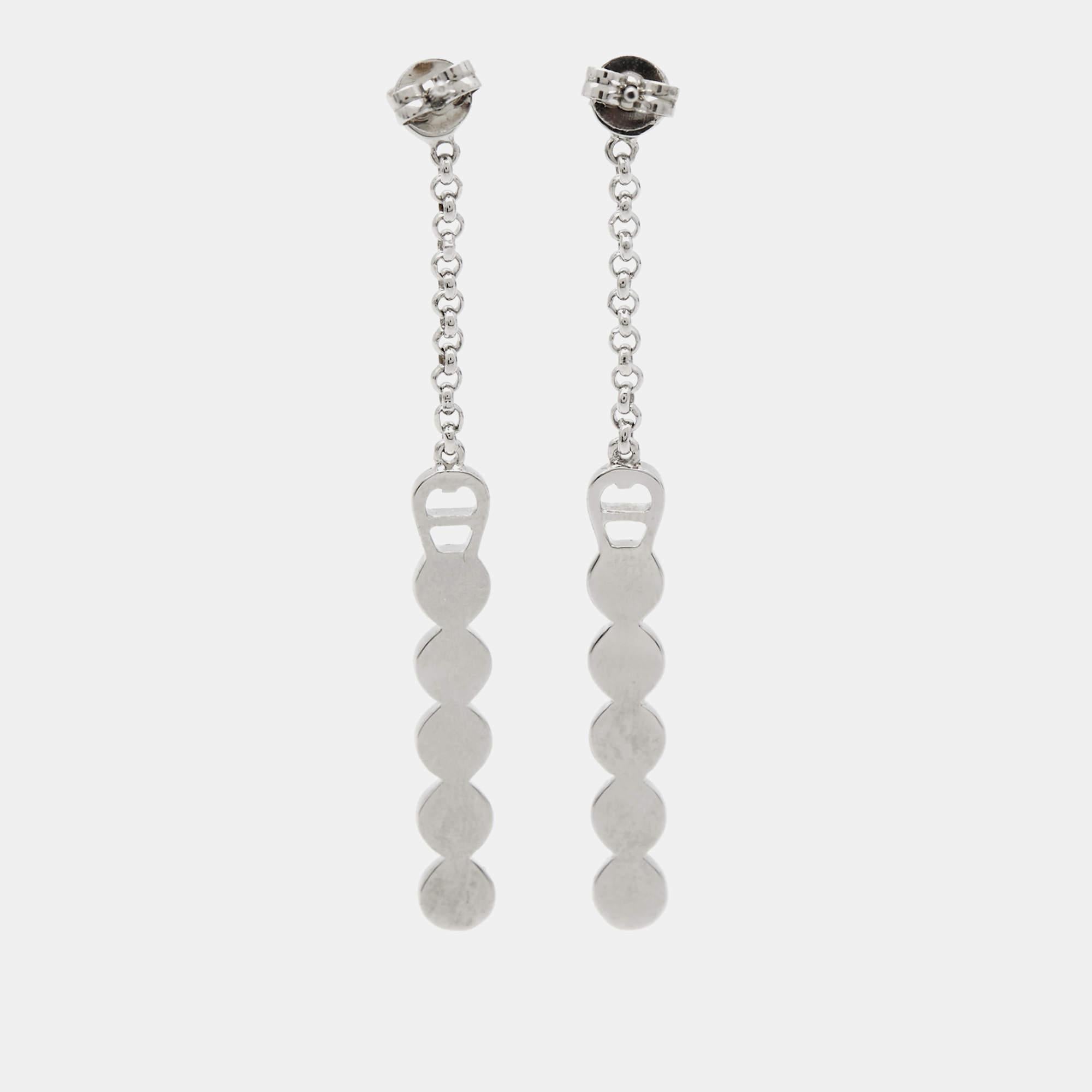 These stunning earrings are elegant and fabulous. Crafted from silver-tone metal, they are the perfect accessory to add that contemporary touch to your look.

Includes
Original Dustbag