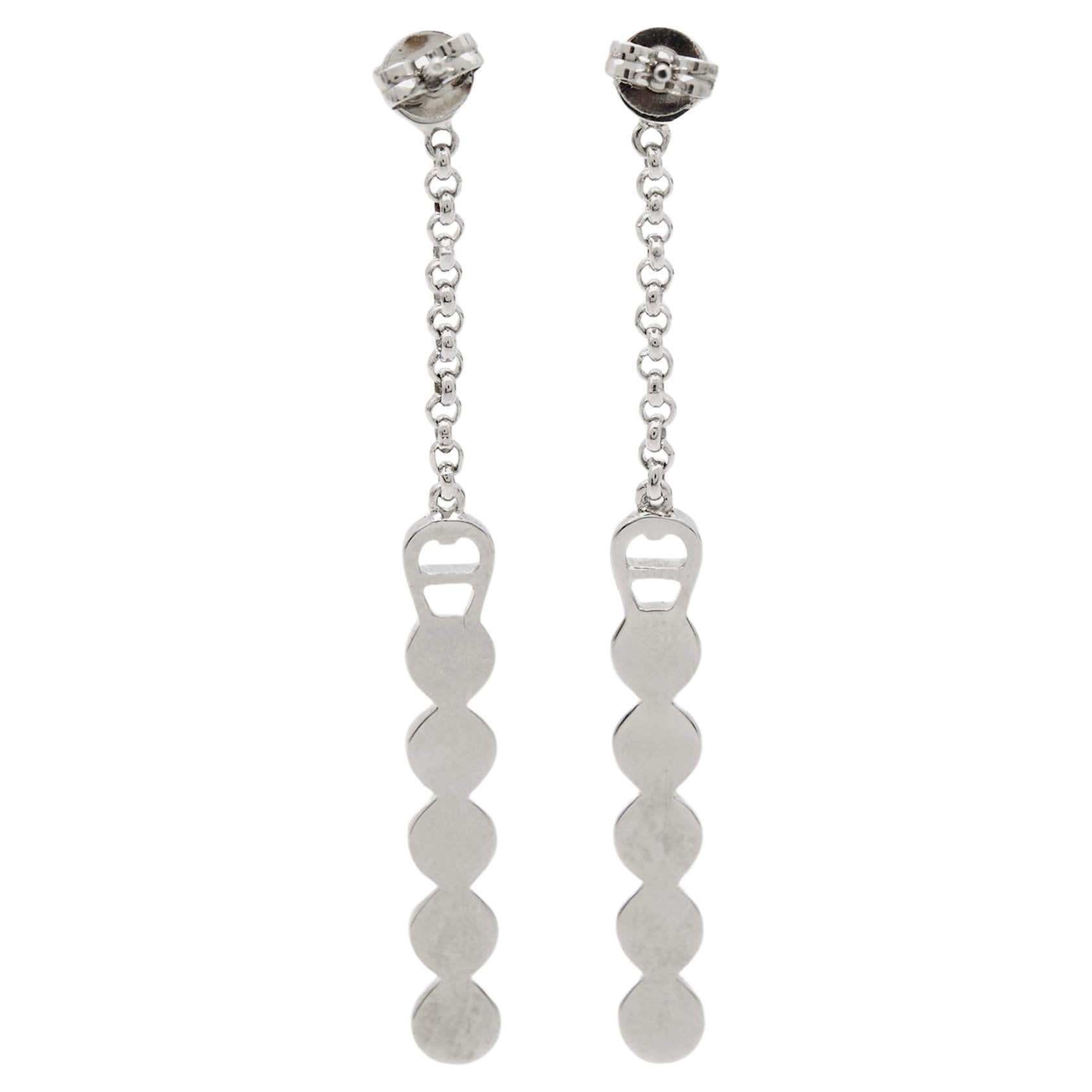 Aigner Crystals Silver Tone Earrings For Sale
