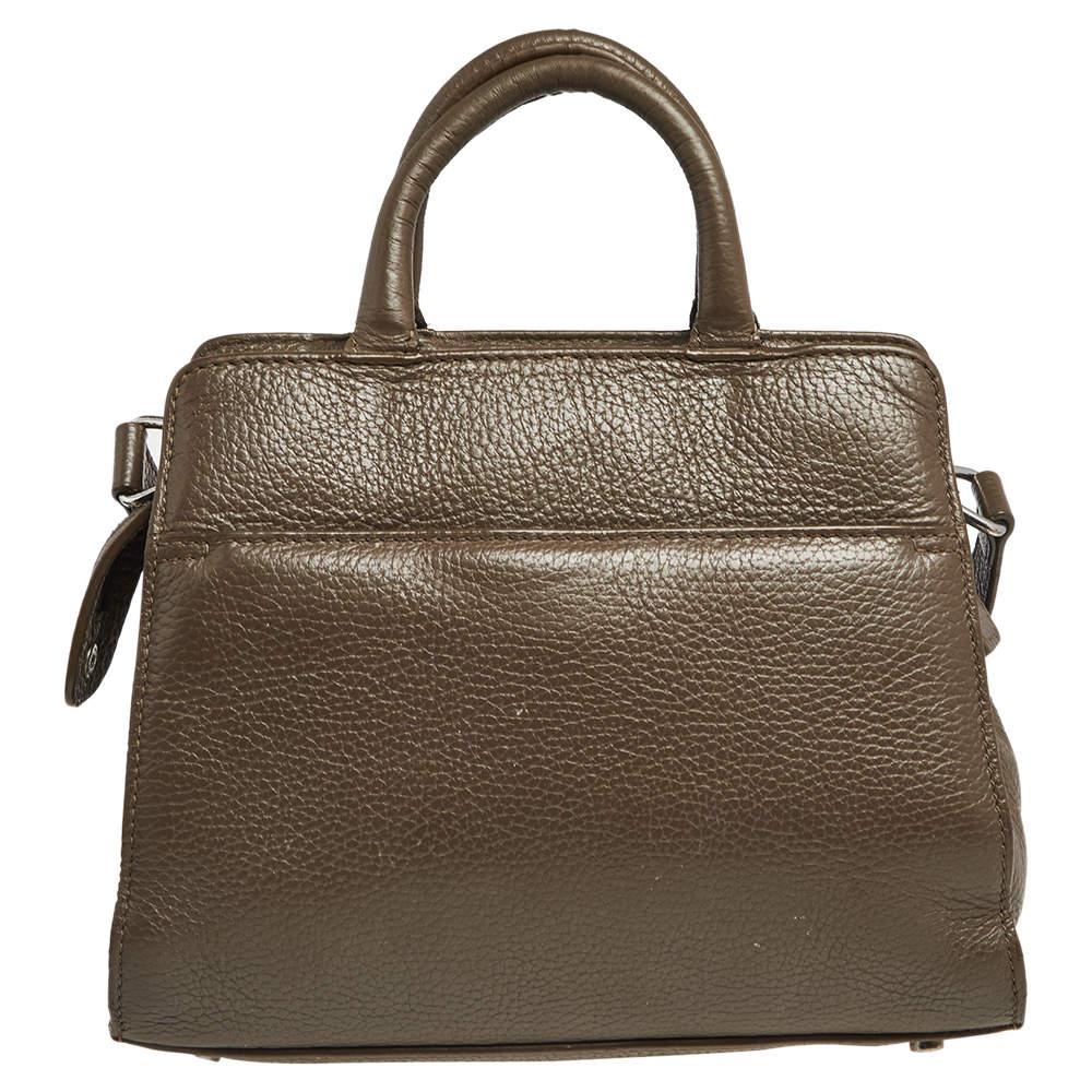 Aigner Dunkelbeige Genarbtes Leder Cybill Tote im Zustand „Gut“ in Dubai, Al Qouz 2