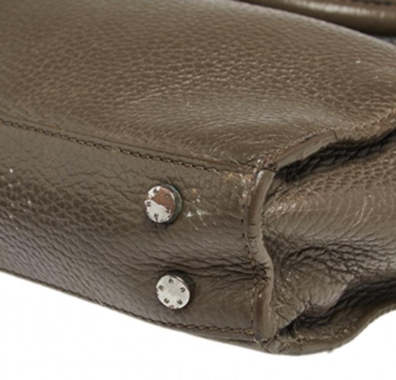 Women's Aigner Dark Beige Grained Leather Cybill Tote