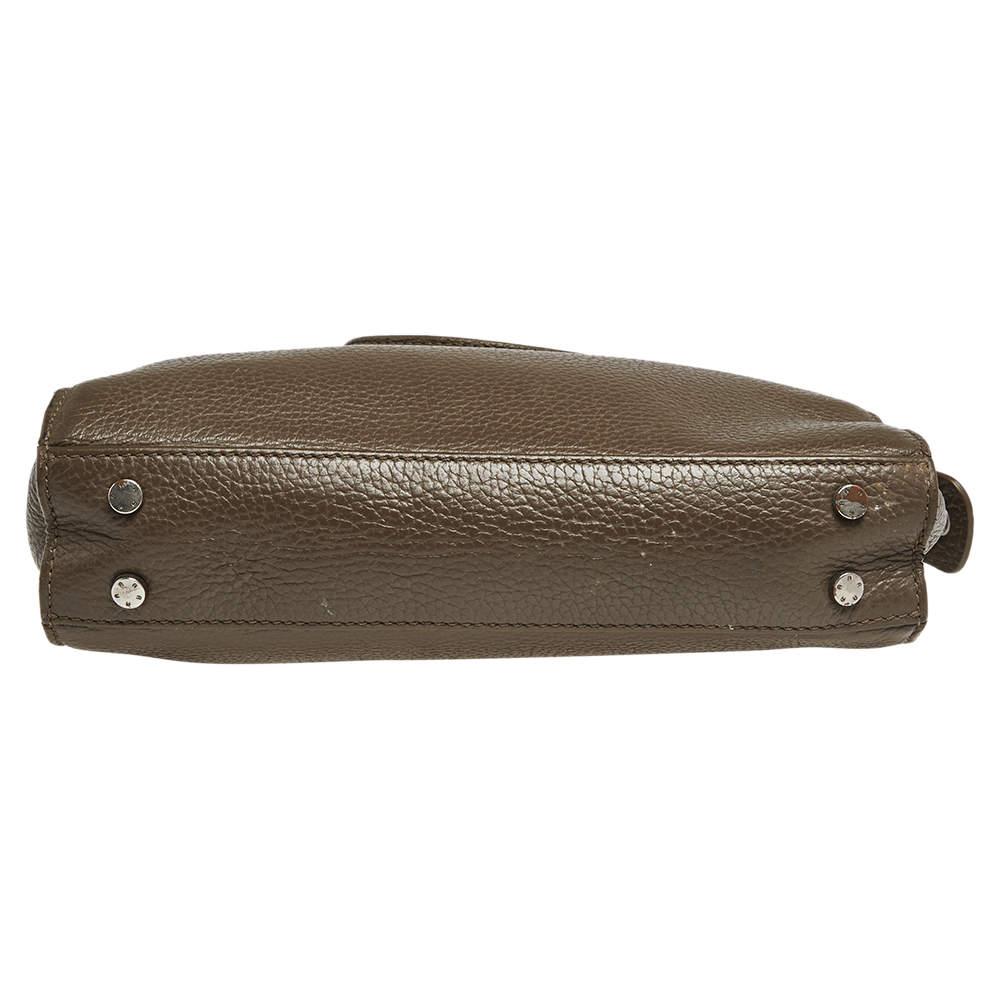 Aigner Dunkelbeige Genarbtes Leder Cybill Tote 2