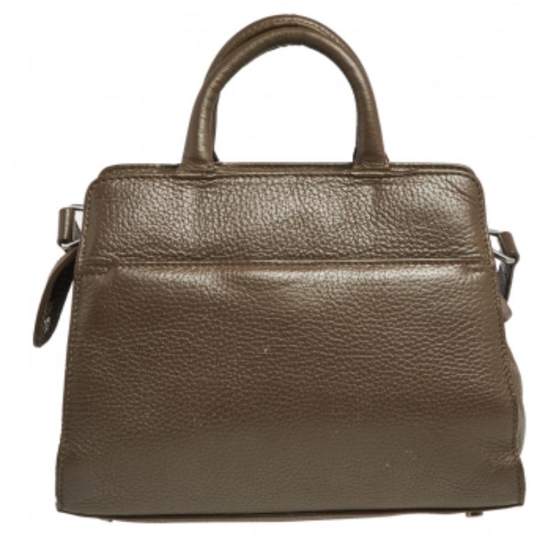 Aigner Dark Beige Grained Leather Cybill Tote 5