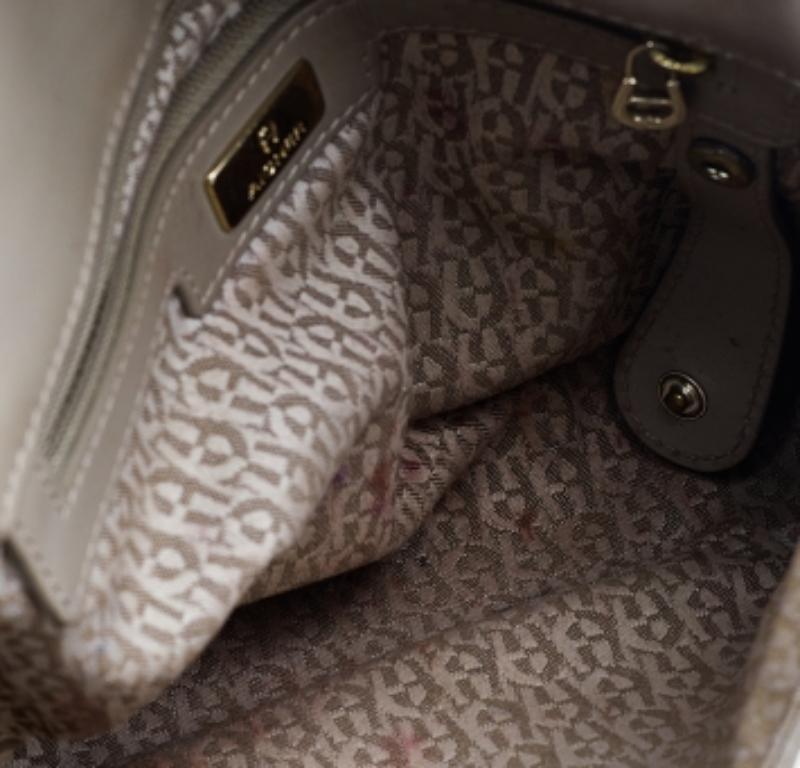 Beige Aigner Borsa a tracolla in pelle goffrata di pitone beige scuro in vendita