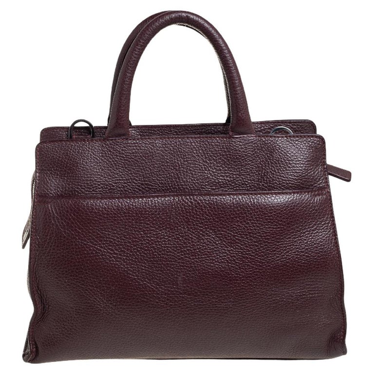 Aigner Dark Burgundy Pebbled Leather Cybill Tote For Sale at 1stDibs |  cybill bag
