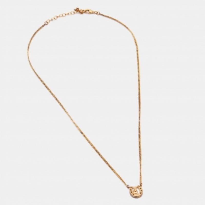 Aigner - Collana con ciondolo a ferro di cavallo in argento sterling e tonalità oro in vendita 1
