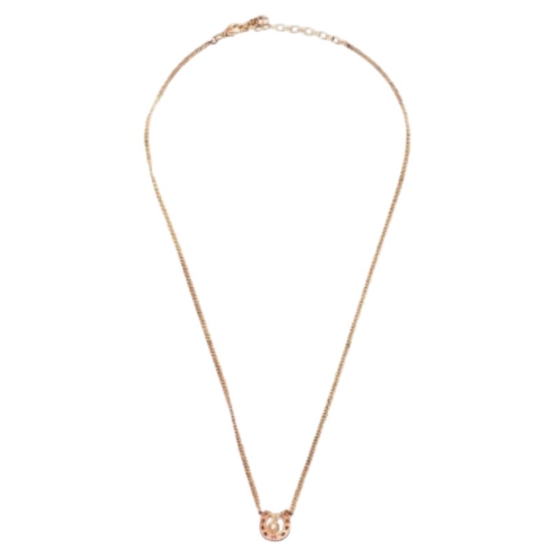 Aigner Gold Ton Sterling Silber Hufeisen Anhänger Halskette
