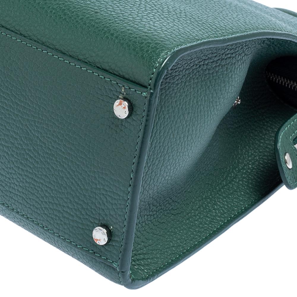 Aigner Grün Genarbtes Leder Cybill Tote 4