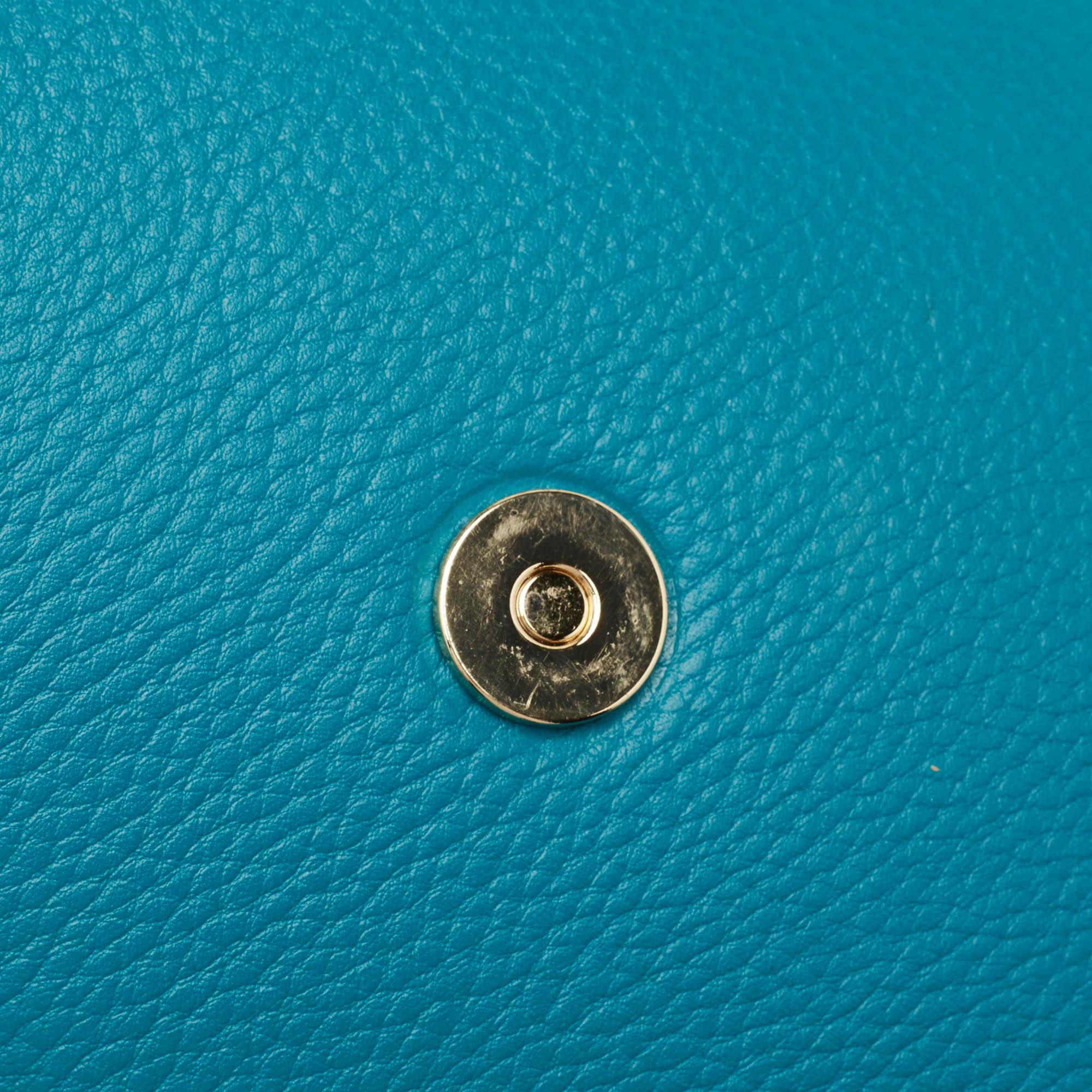 Aigner Green Leather Logo Flap Top Handle Bag For Sale 6