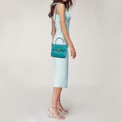 Aigner Green Textured Leather Genoveva Top Handle Bag