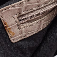Aigner Grey Croc Embossed Leather Hobo