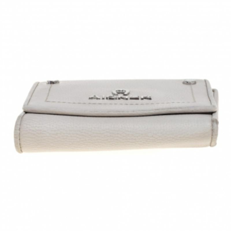 Women's Aigner Grey Leather Trifold Wallet For Sale
