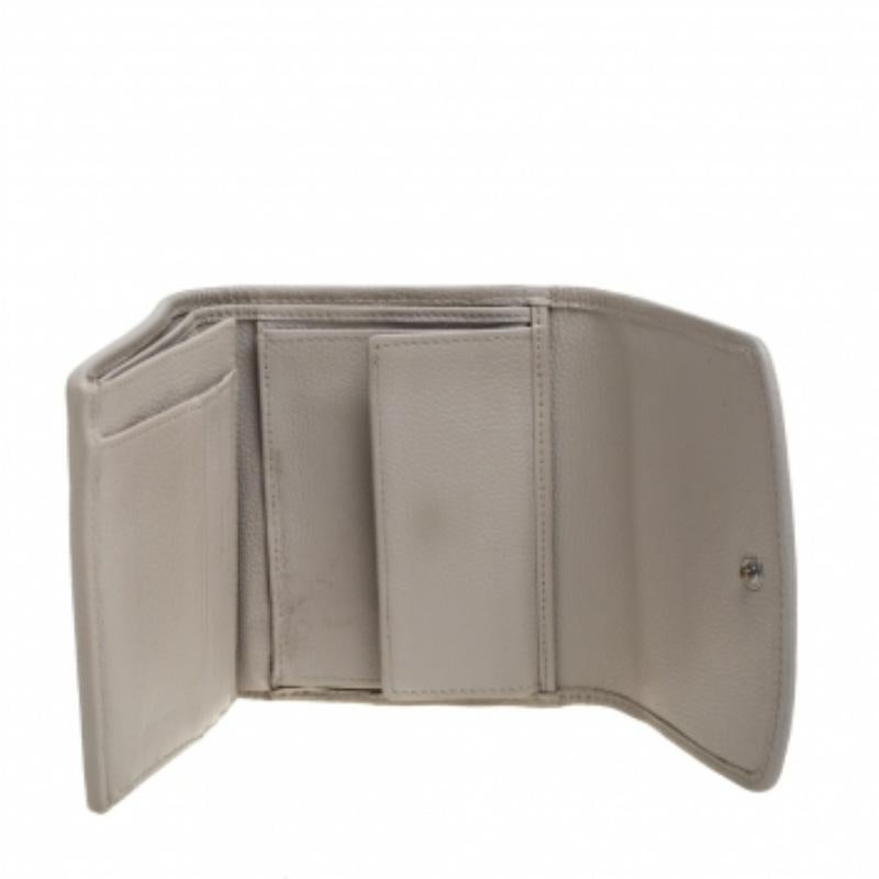 Aigner Grey Leather Trifold Wallet For Sale 3