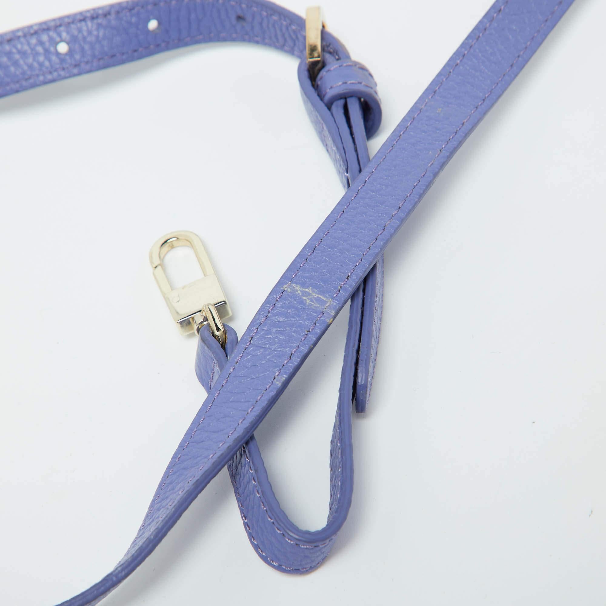 Aigner Lavender Leather Zip Satchel For Sale 1
