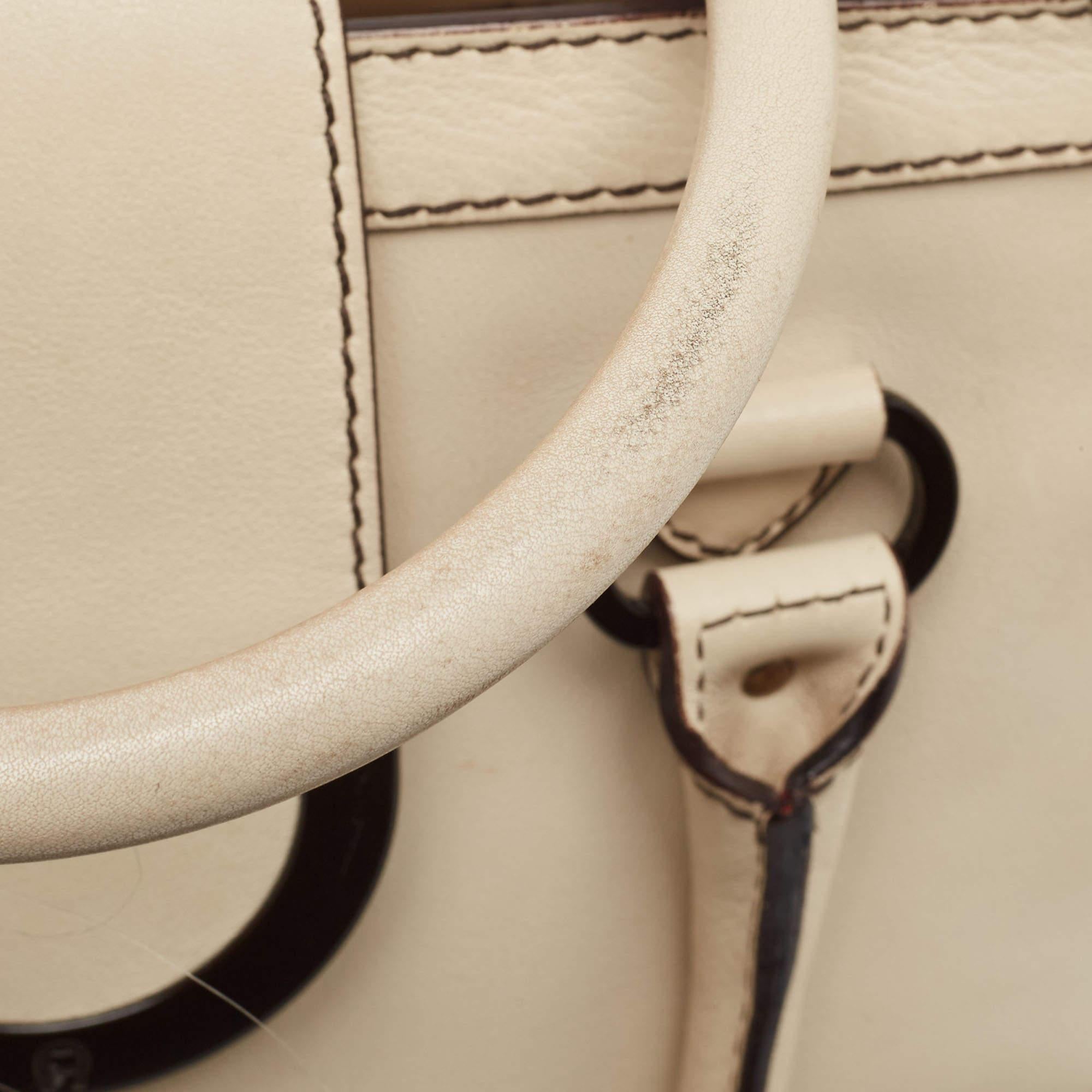 Aigner Light Beige Leather Frame Satchel For Sale 2