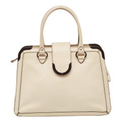 Aigner - Cartable à cadre en cuir beige clair