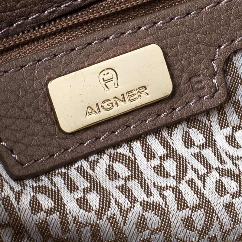 Aigner Light Brown Leather Top Handle Bag 4