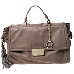 Aigner Light Brown Leather Top Handle Bag