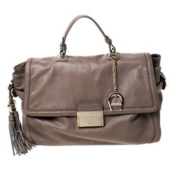 Aigner Light Brown Leather Top Handle Bag